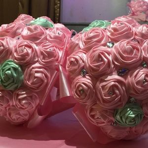 GORGEOUS HAND MADE SATIN FLOWER BOUQETS